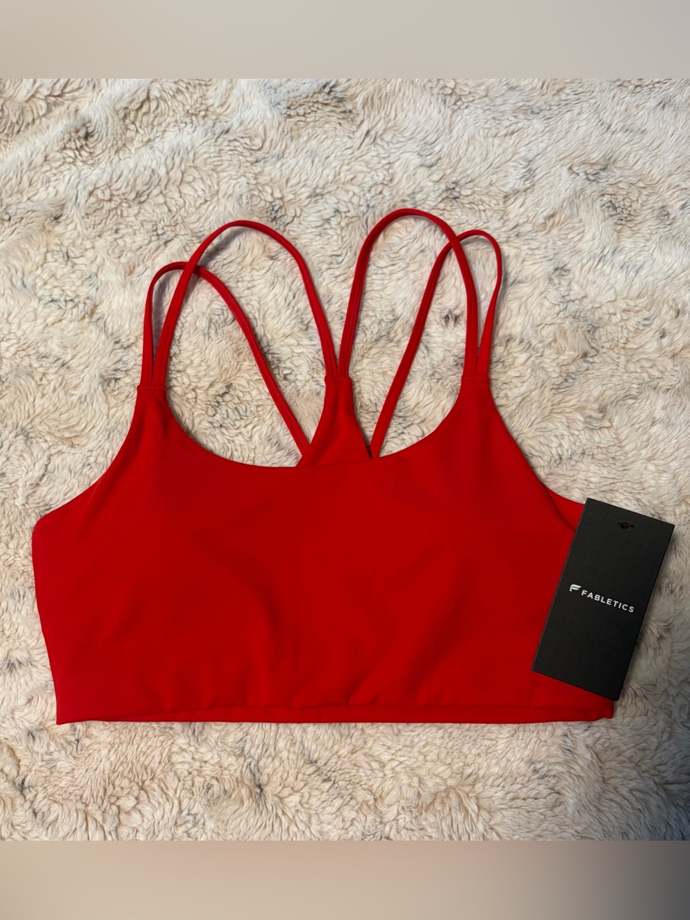 NWT Fabletics Red Principal Low Impact Bra Women’s Small